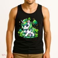 St Patrick Day Irish Unicorn Lepricorn Tank Top thumb 3