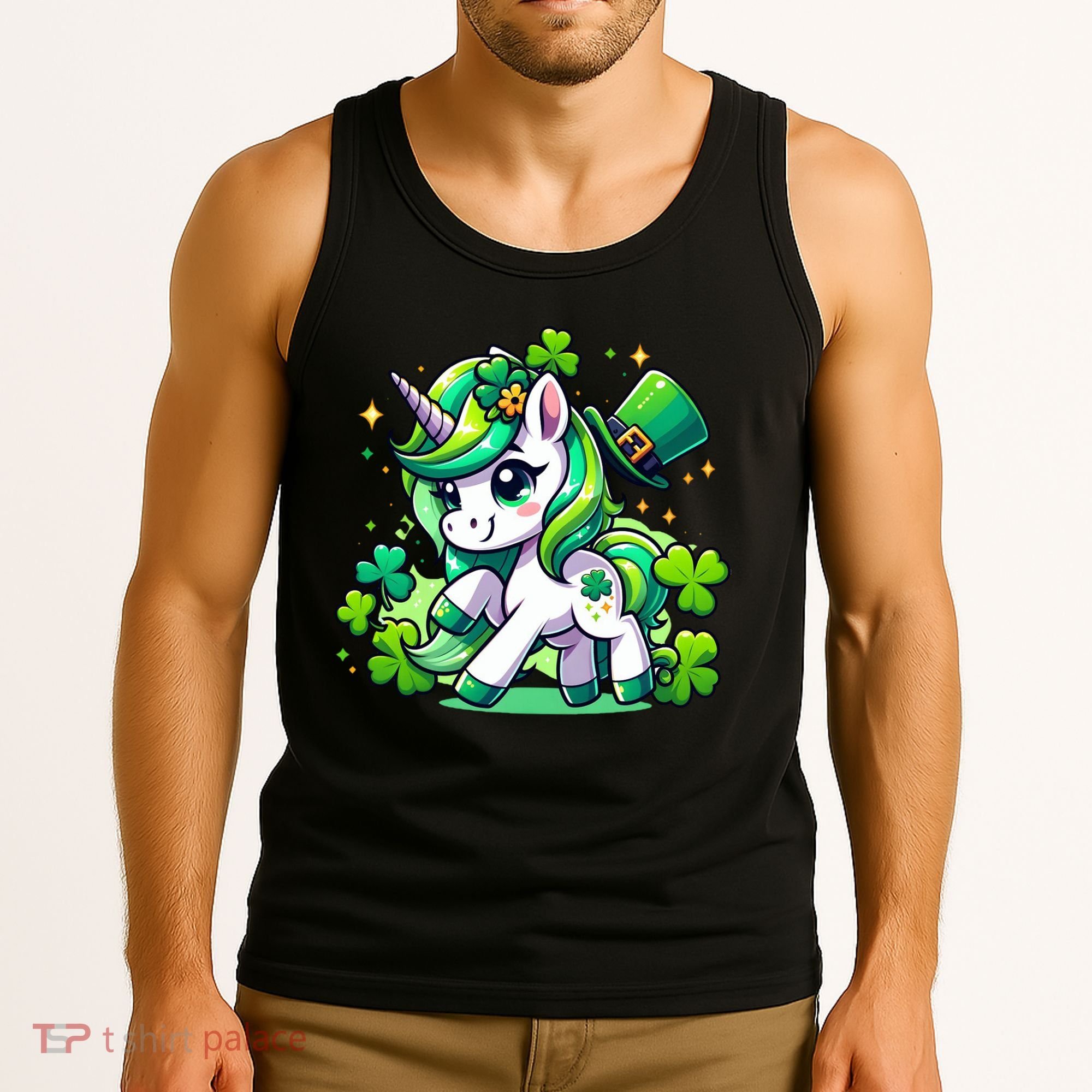 St Patrick Day Irish Unicorn Lepricorn Tank Top