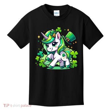 St Patrick Day Irish Unicorn Lepricorn Kids T-Shirt