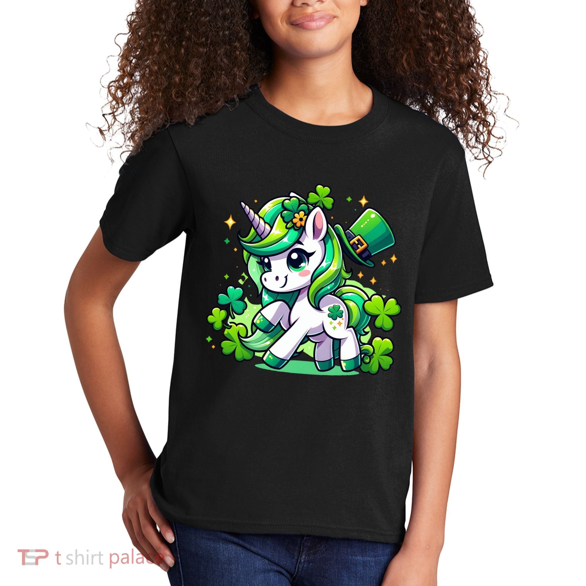 St Patrick Day Irish Unicorn Lepricorn Kids T-Shirt