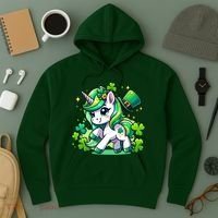 St Patrick Day Irish Unicorn Lepricorn Hoodie thumb 3