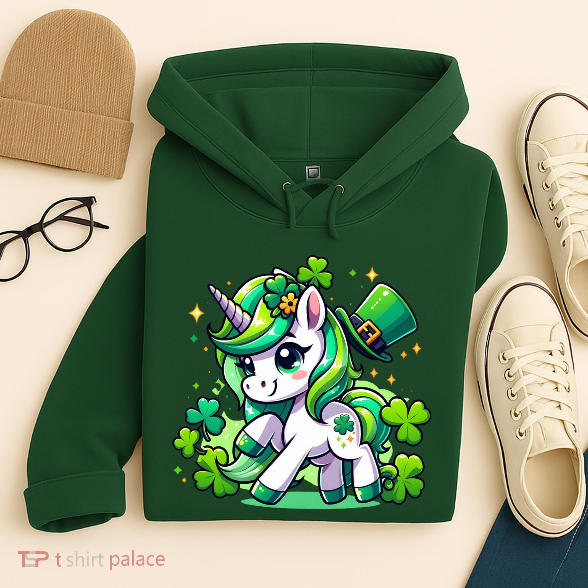 St Patrick Day Irish Unicorn Lepricorn Hoodie