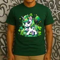 St Patrick Day Irish Unicorn Lepricorn T-Shirt thumb 3