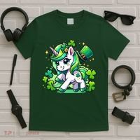 St Patrick Day Irish Unicorn Lepricorn T-Shirt thumb 5