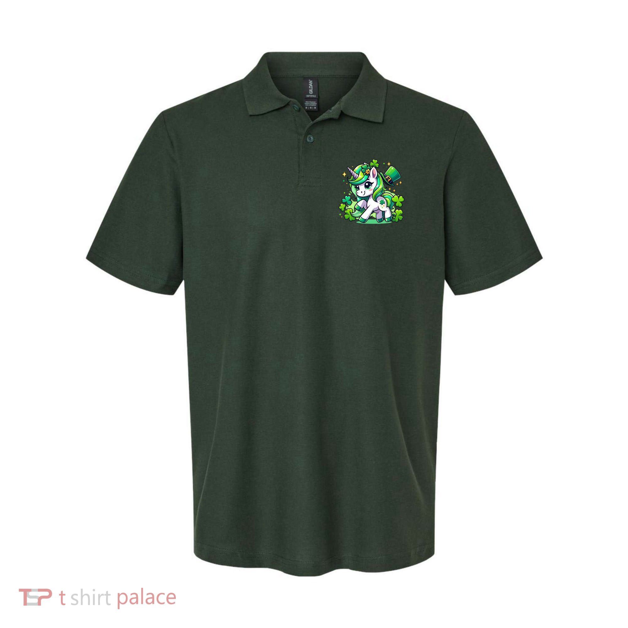 St Patrick Day Irish Unicorn Lepricorn Polo