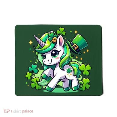 St Patrick Day Irish Unicorn Lepricorn Mousepad