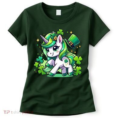 St Patrick Day Irish Unicorn Lepricorn Women's T-Shirt
