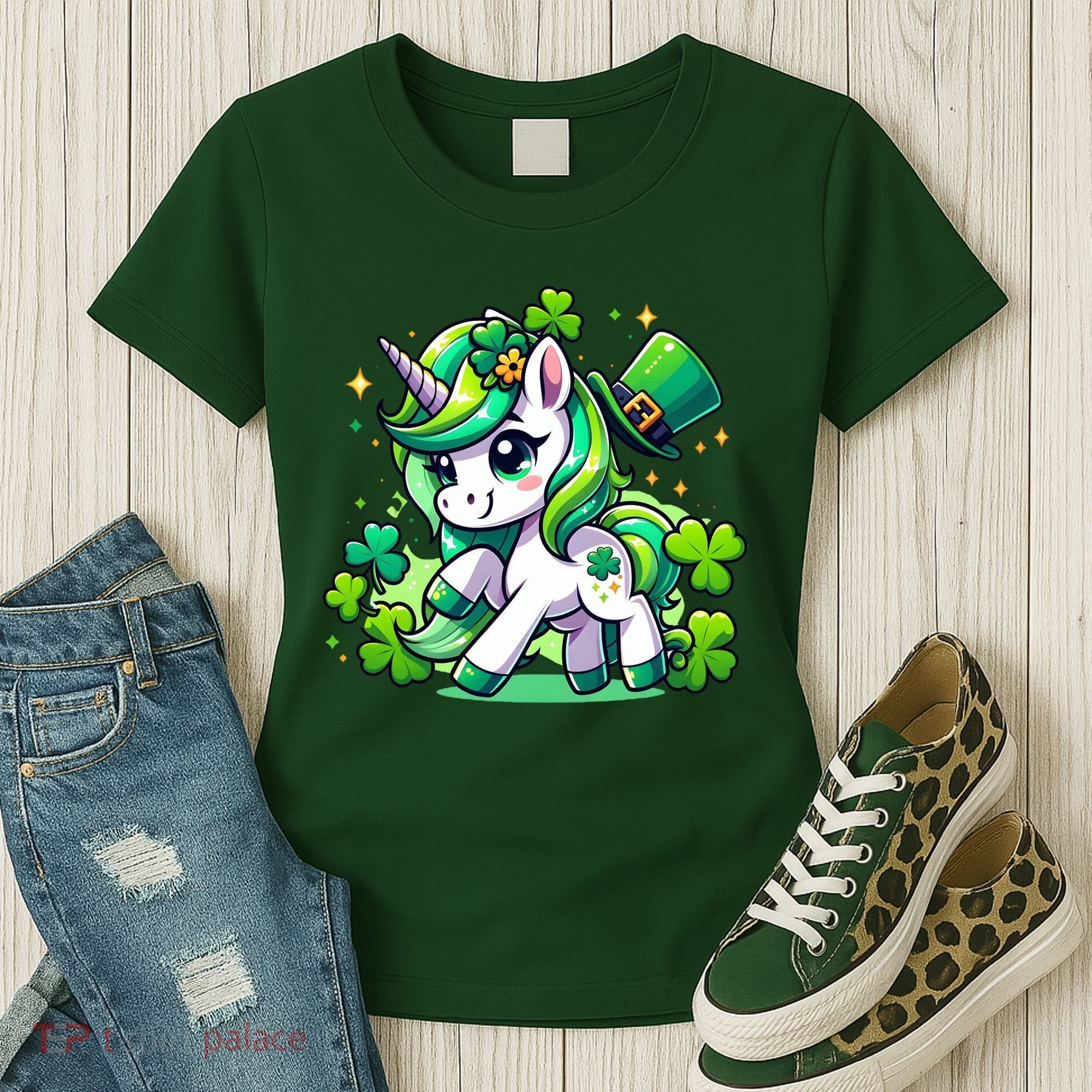 St Patrick Day Irish Unicorn Lepricorn Women's T-Shirt