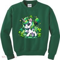 St Patrick Day Irish Unicorn Lepricorn Kids Sweatshirt thumb 0