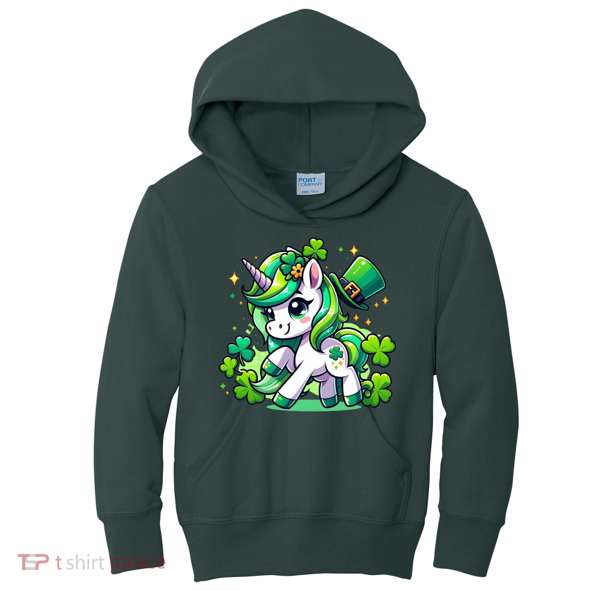 St Patrick Day Irish Unicorn Lepricorn Kids Hoodie