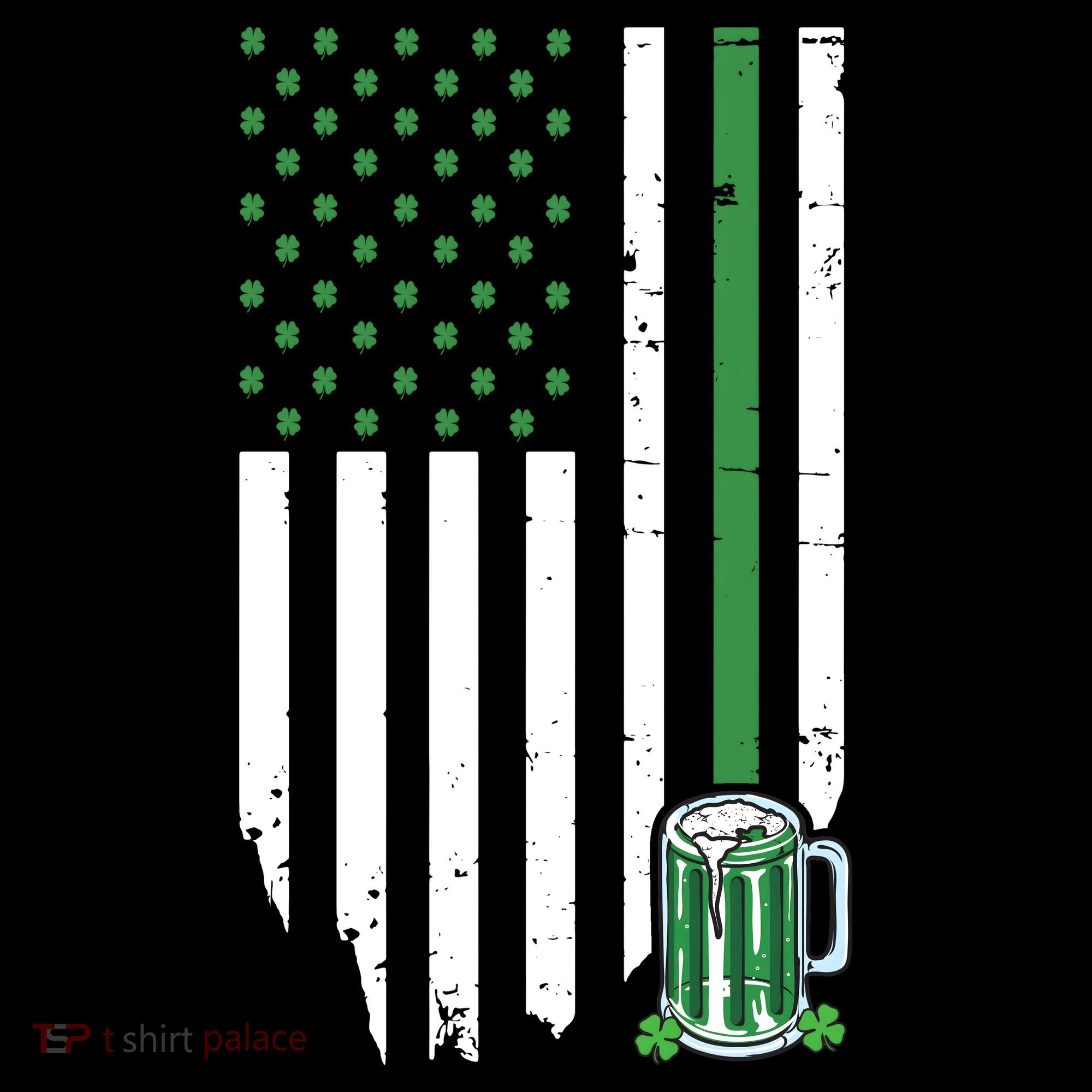 St Patrick's Day Beer American Flag Coaster