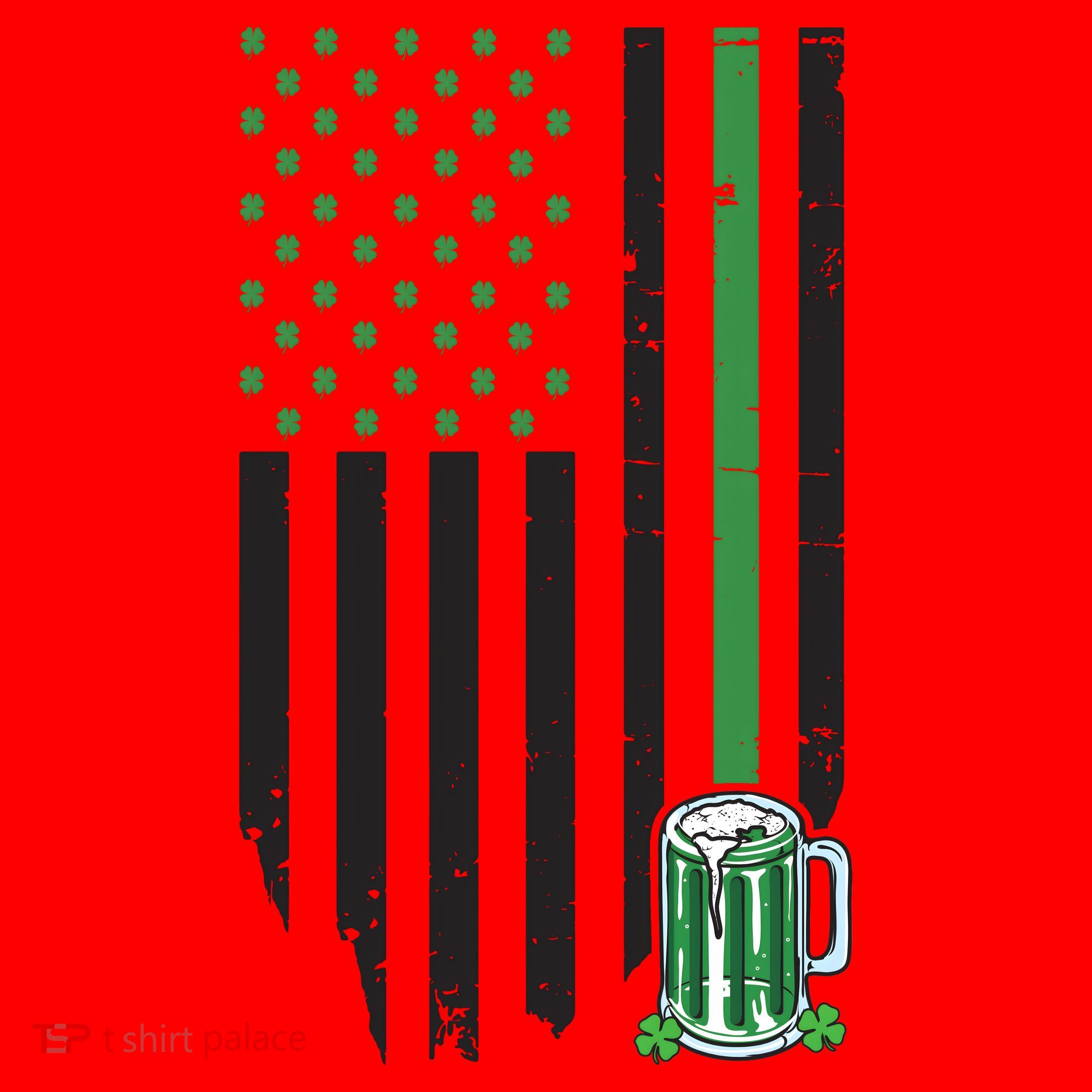 St Patrick's Day Beer American Flag Santa Hat