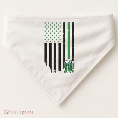 St Patrick's Day Beer American Flag USA-Made Doggie Bandana