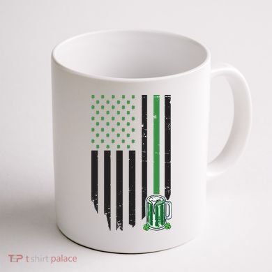 St Patrick's Day Beer American Flag Coffee Mug back