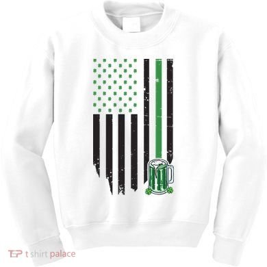 St Patrick's Day Beer American Flag Kids Sweatshirt