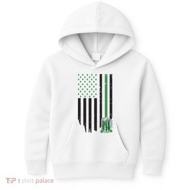 St Patrick's Day Beer American Flag Kids Hoodie