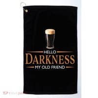 St Patrick's Day Hello Darkness My Old Friend Dark Beer Lover Golf Towel thumb 0