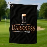 St Patrick's Day Hello Darkness My Old Friend Dark Beer Lover Golf Towel thumb 1