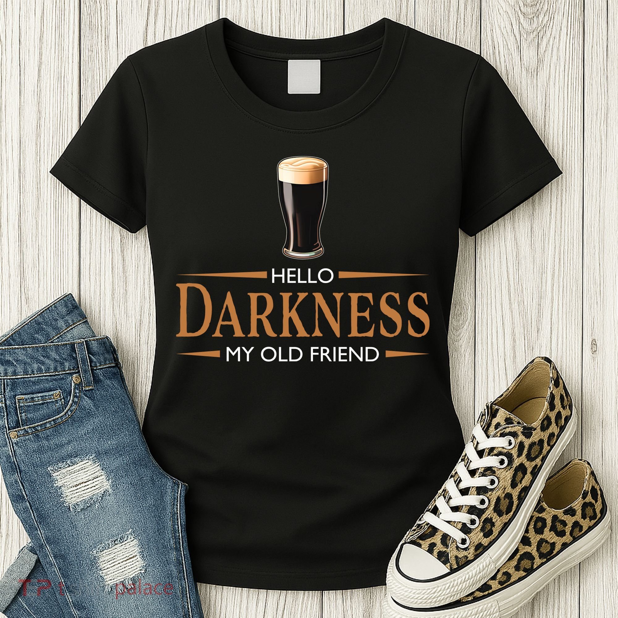 St Patrick's Day Hello Darkness My Old Friend Dark Beer Lover Women's T-Shirt