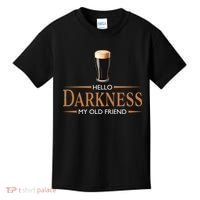 St Patrick's Day Hello Darkness My Old Friend Dark Beer Lover Kids T-Shirt thumb 0