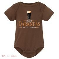 St Patrick's Day Hello Darkness My Old Friend Dark Beer Lover Baby Bodysuit thumb 0
