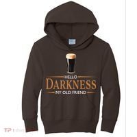 St Patrick's Day Hello Darkness My Old Friend Dark Beer Lover Kids Hoodie thumb 0
