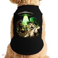 St Patricks Day Cat Selfie Leprechaun Bigfoot UFO Doggie Tank thumb 0