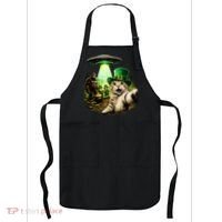 St Patricks Day Cat Selfie Leprechaun Bigfoot UFO Apron thumb 0