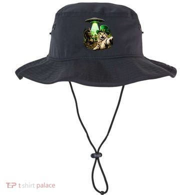 St Patricks Day Cat Selfie Leprechaun Bigfoot UFO Bucket Hat