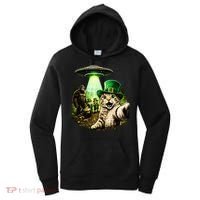 St Patricks Day Cat Selfie Leprechaun Bigfoot UFO Women's Hoodie thumb 0