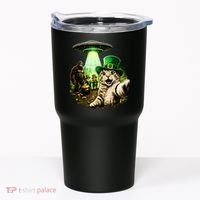 St Patricks Day Cat Selfie Leprechaun Bigfoot UFO Tumbler thumb 0