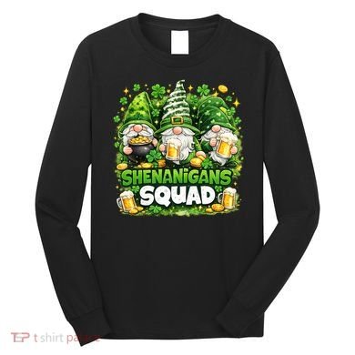 St Patricks Day Irish Gnomes Shenanigans Squad Long Sleeve Shirt