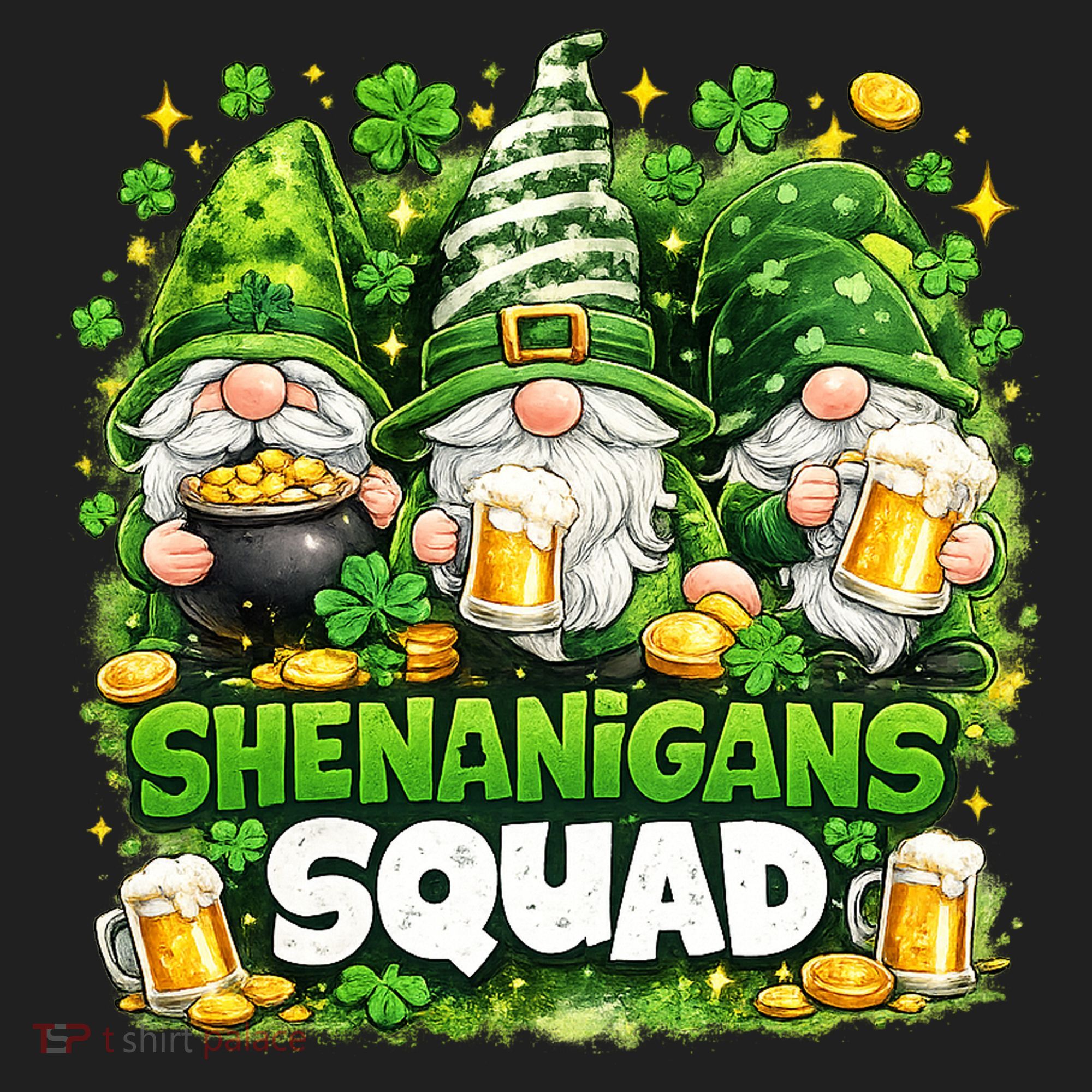 St Patricks Day Irish Gnomes Shenanigans Squad Beanie