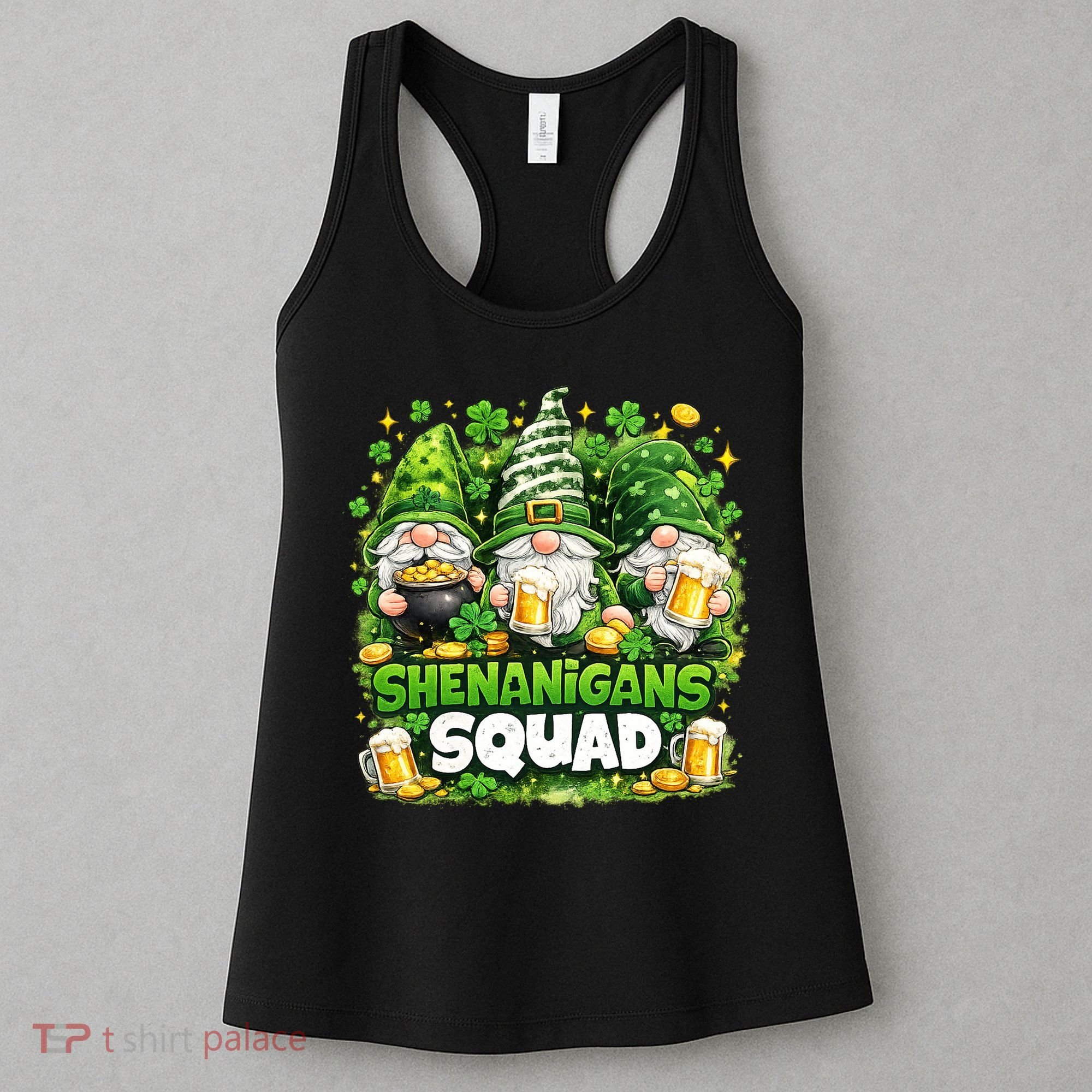 St Patricks Day Irish Gnomes Shenanigans Squad Women's Tank Top