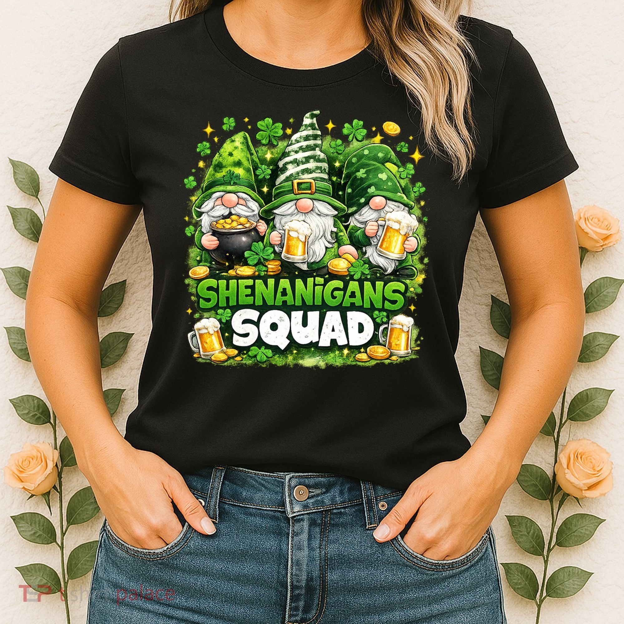 St Patricks Day Irish Gnomes Shenanigans Squad Women's T-Shirt