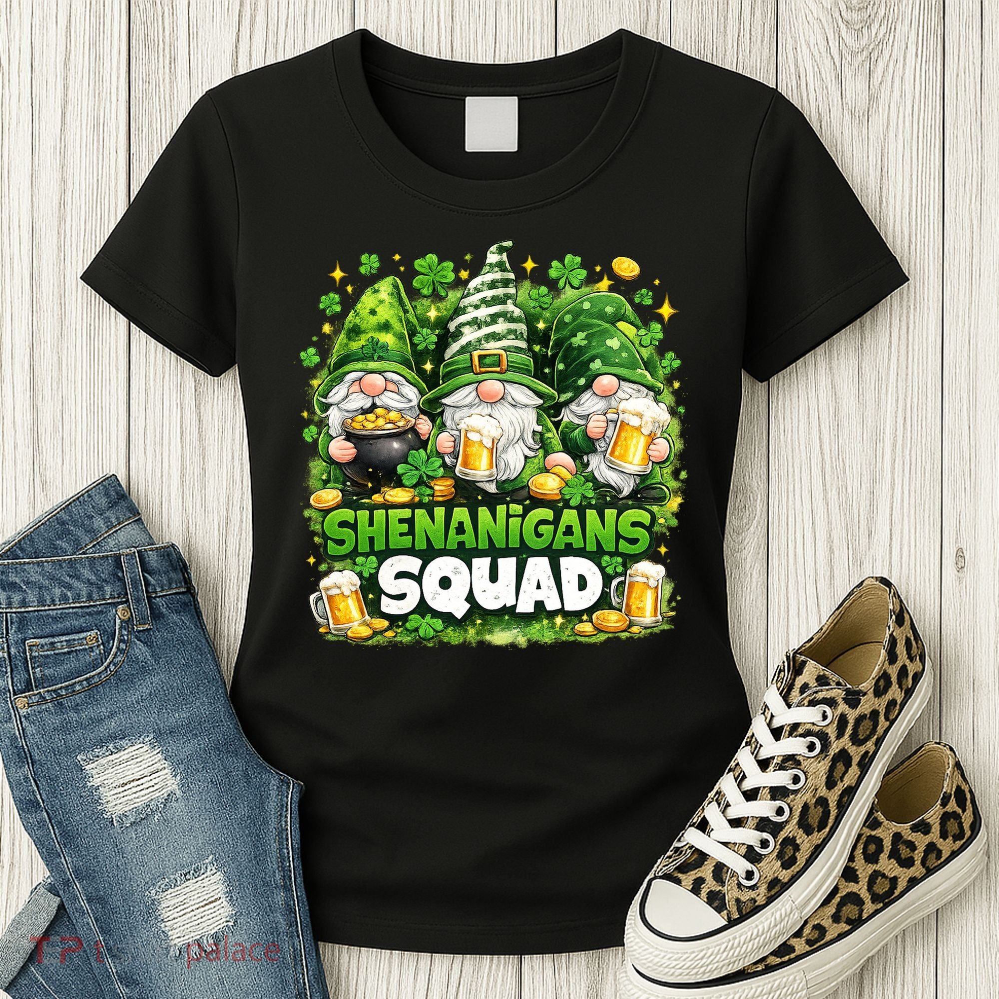 St Patricks Day Irish Gnomes Shenanigans Squad Women's T-Shirt