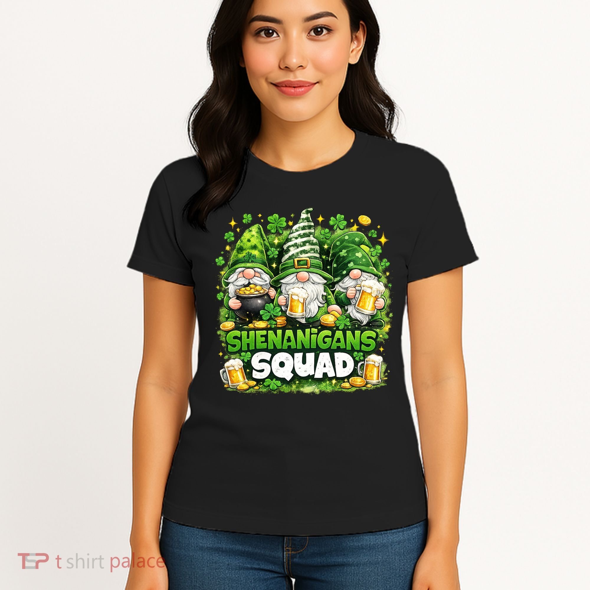 St Patricks Day Irish Gnomes Shenanigans Squad Women's T-Shirt