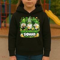 St Patricks Day Irish Gnomes Shenanigans Squad Kids Hoodie thumb 3