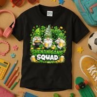 St Patricks Day Irish Gnomes Shenanigans Squad Kids T-Shirt thumb 3