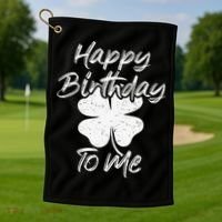 St. Patrick's Day Happy Birthday Lucky Leprechaun Irish Golf Towel thumb 1
