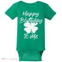 St. Patrick's Day Happy Birthday Lucky Leprechaun Irish Baby Bodysuit thumb 0