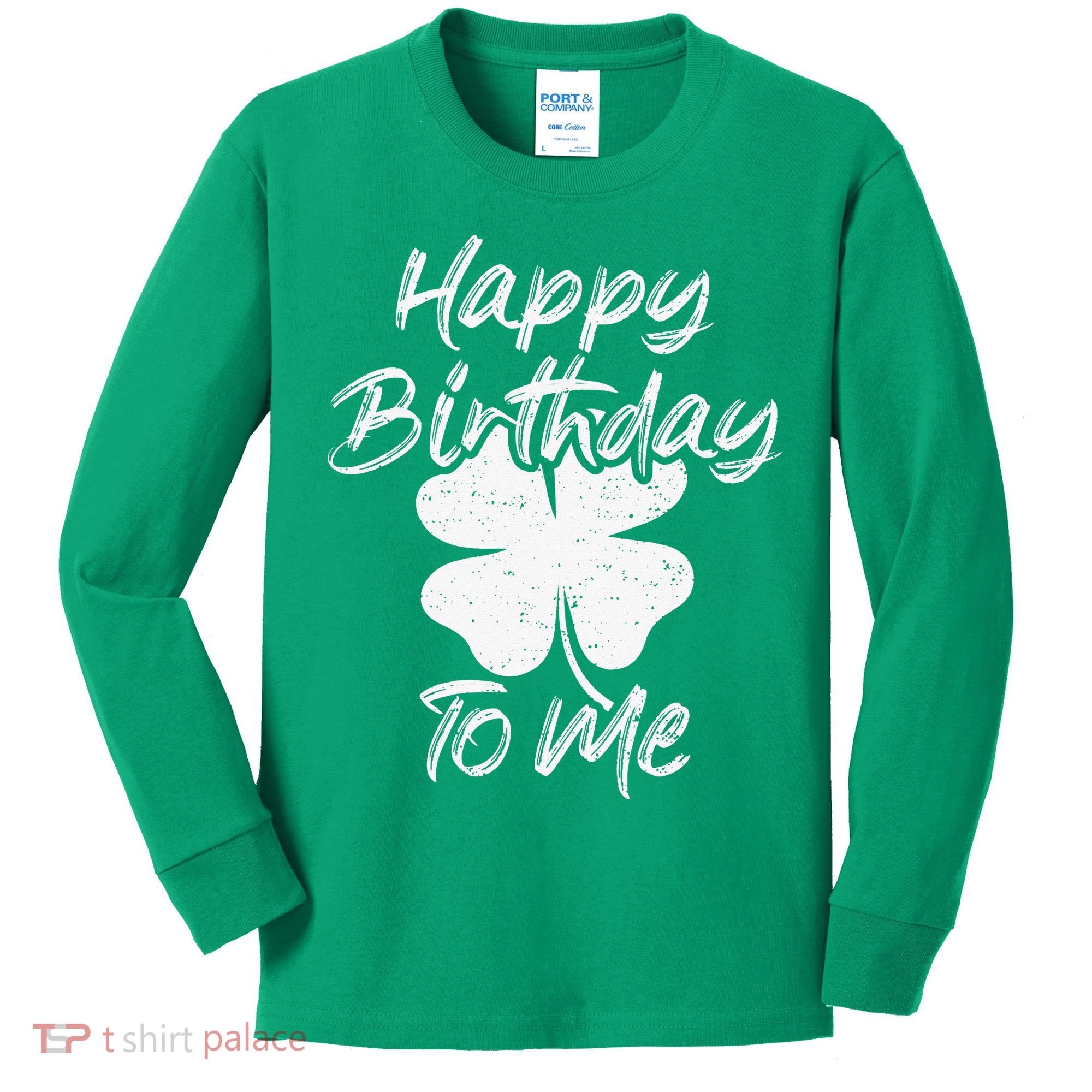St. Patrick's Day Happy Birthday Lucky Leprechaun Irish Kids Long Sleeve Shirt