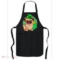 St Patricks Day Lucky Pug Dog Leprechaun Irish Shamrock Apron thumb 0
