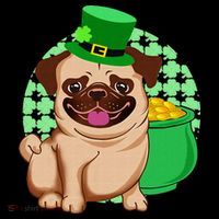 St Patricks Day Lucky Pug Dog Leprechaun Irish Shamrock Coffee Mug thumb 5
