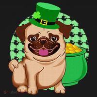 St Patricks Day Lucky Pug Dog Leprechaun Irish Shamrock Coaster thumb 2