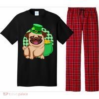 St Patricks Day Lucky Pug Dog Leprechaun Irish Shamrock Pajama Set thumb 0