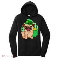 St Patricks Day Lucky Pug Dog Leprechaun Irish Shamrock Women's Hoodie thumb 0