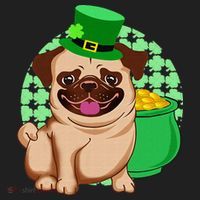 St Patricks Day Lucky Pug Dog Leprechaun Irish Shamrock Tumbler thumb 3