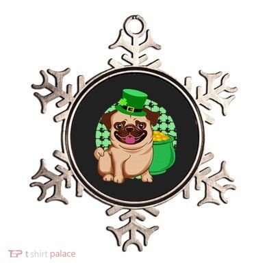 St Patricks Day Lucky Pug Dog Leprechaun Irish Shamrock Ornament