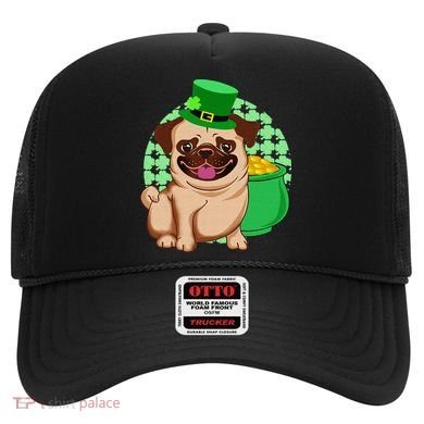 St Patricks Day Lucky Pug Dog Leprechaun Irish Shamrock Hat